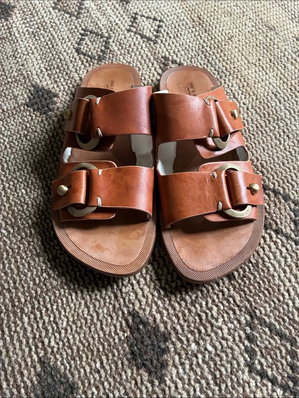 Rag & Bone Women's Leather Slides - Picture 1 of 3